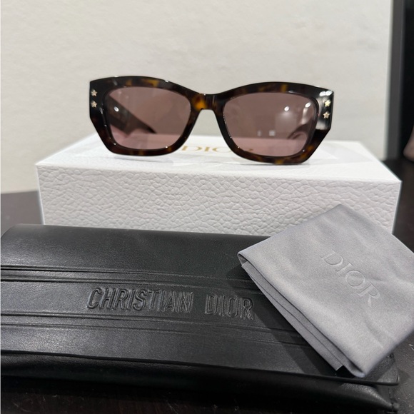 Dior Pink and Tortoise Sunglasses - Picture 1 of 7